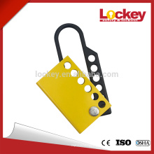 Aluminum labeled lockout hasp